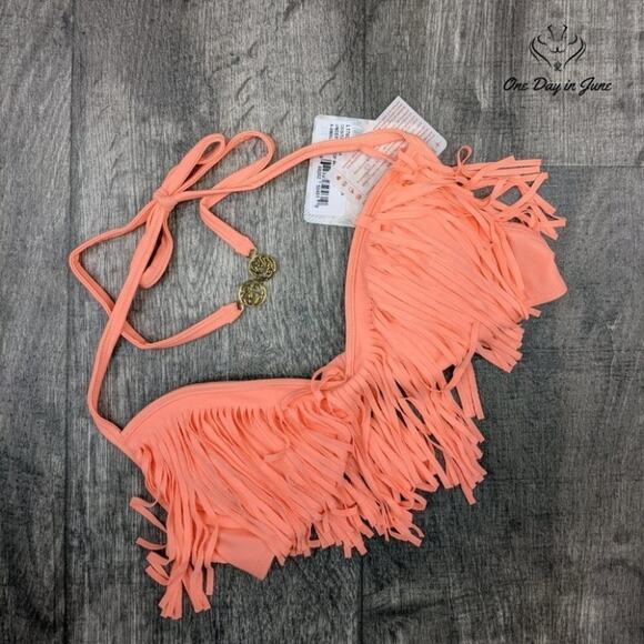 Luli Fama Cosita Buena Fringe Underwire Bikini Top Swimsuit Size XS - Picture 2 of 3